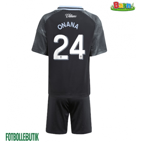 Aston Villa Amadou Onana #24 Bortaställ Barn 2025-26 Kortärmad (+ Korta byxor)